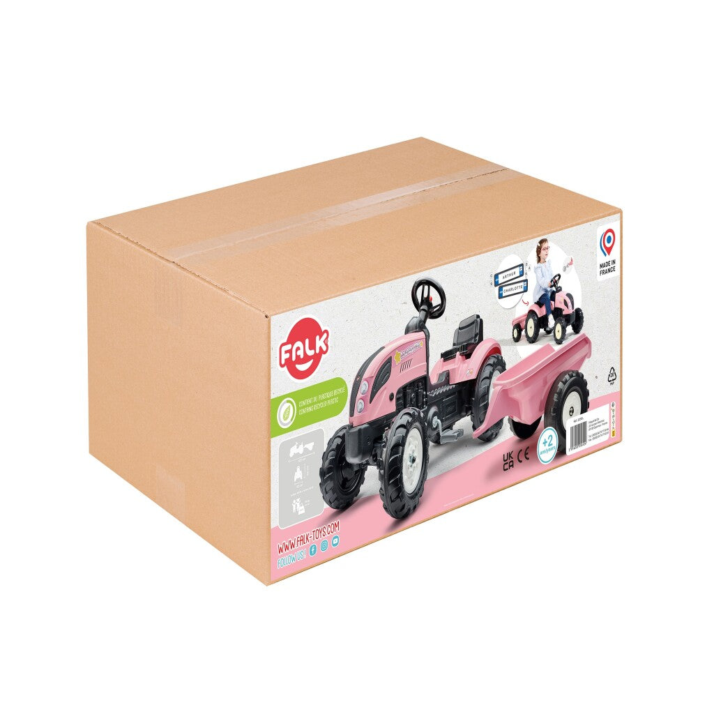 Falk Tractor Country Farmer Set Pink 2+ Tractors Joy&Bloom