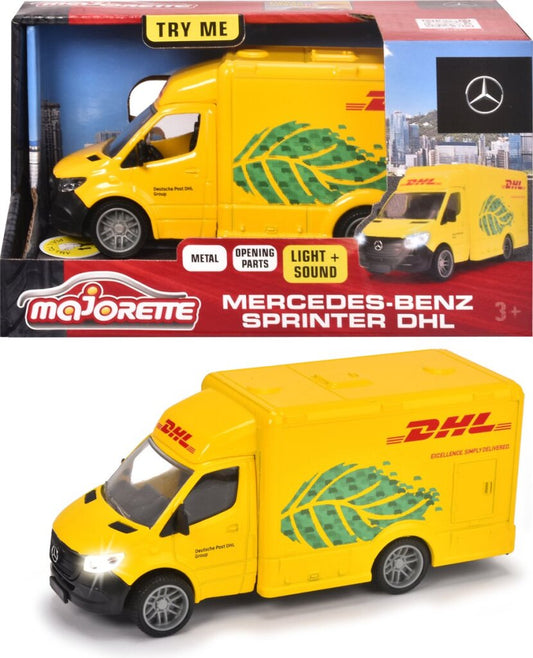 Majorette Grand Series Mercedes-Benz Sprinter Dhl Metaal Licht En Geluid 12,5 Cm Speelgoedvoertuig Default Title Auto's & Voertuigen Joy&Bloom