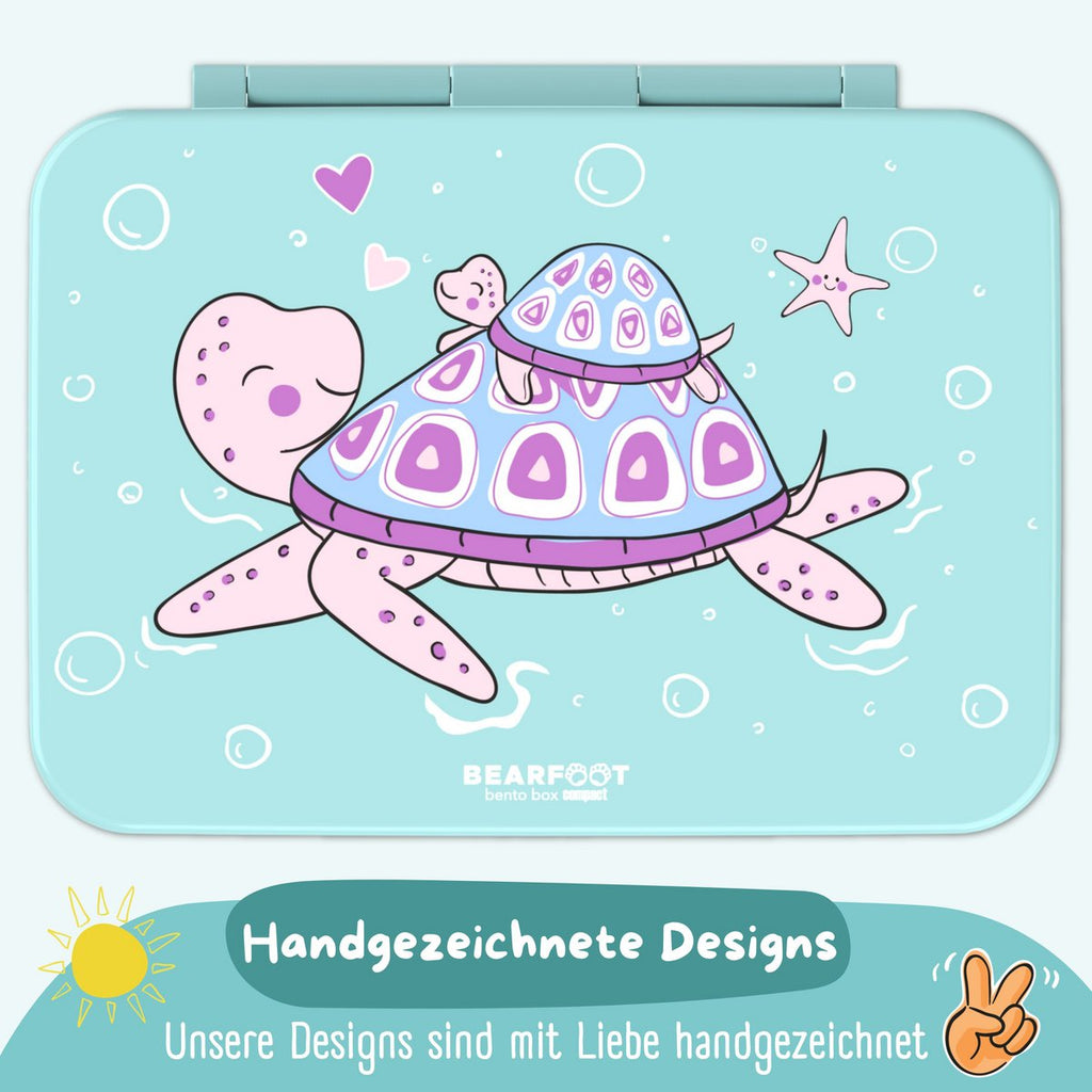 Lunchbox met compartimenten, licht en lek -proof - schildpad Joy&Bloom
