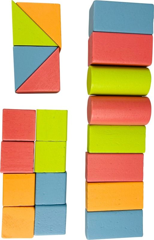 Houten Blokkenkar Met 20 Blokken