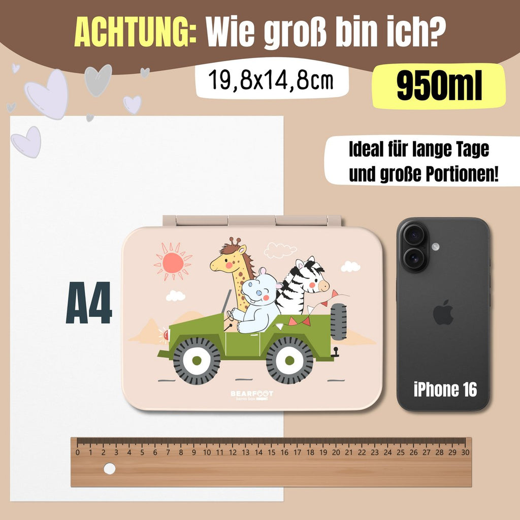 Lunchbox met compartimenten, licht en lek - proof - safari bruin Joy&Bloom
