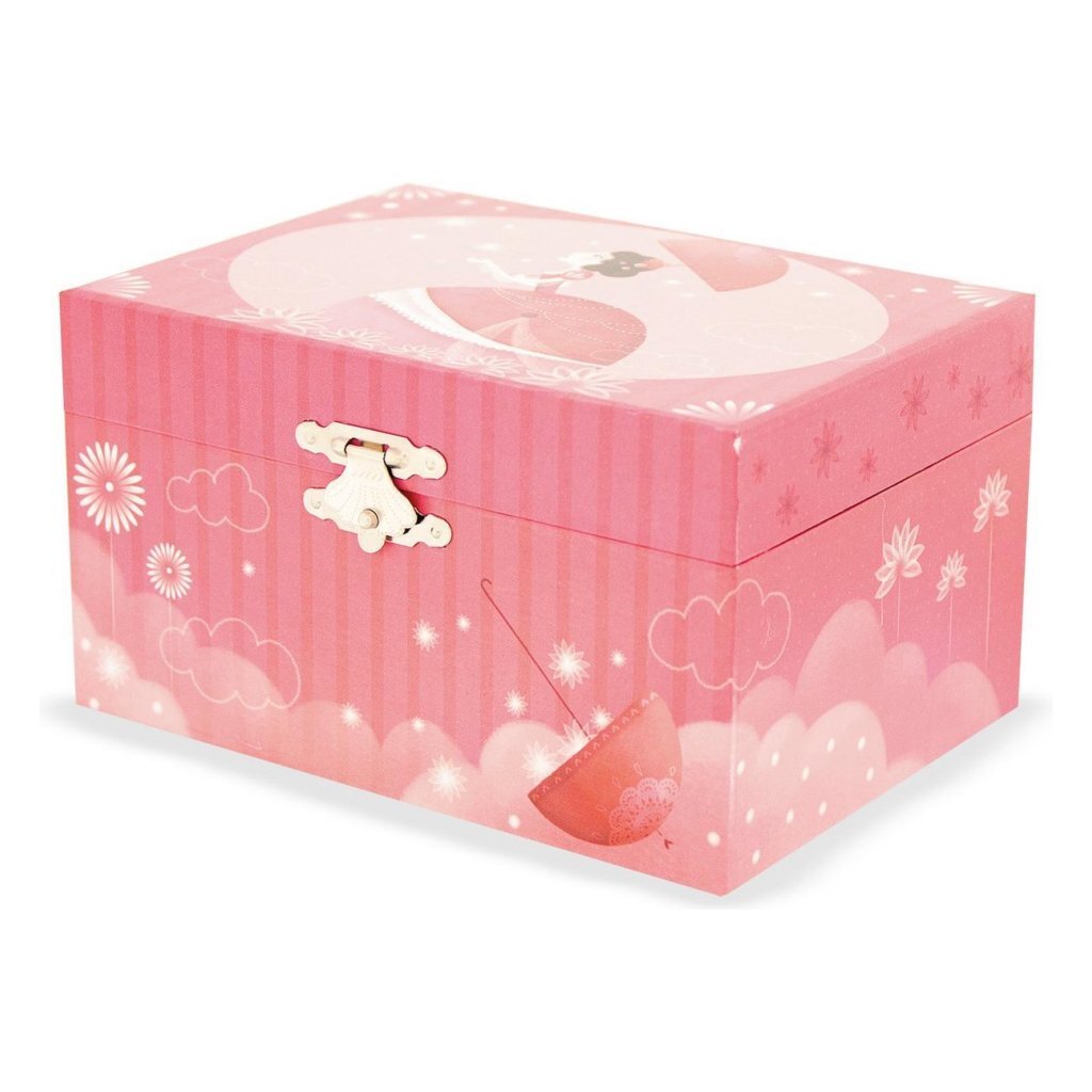 Ulysse Sieradendoosje Met Muziek Met Ballerina Parasol Roze Muziekdoosjes & Sieraden Joy&Bloom
