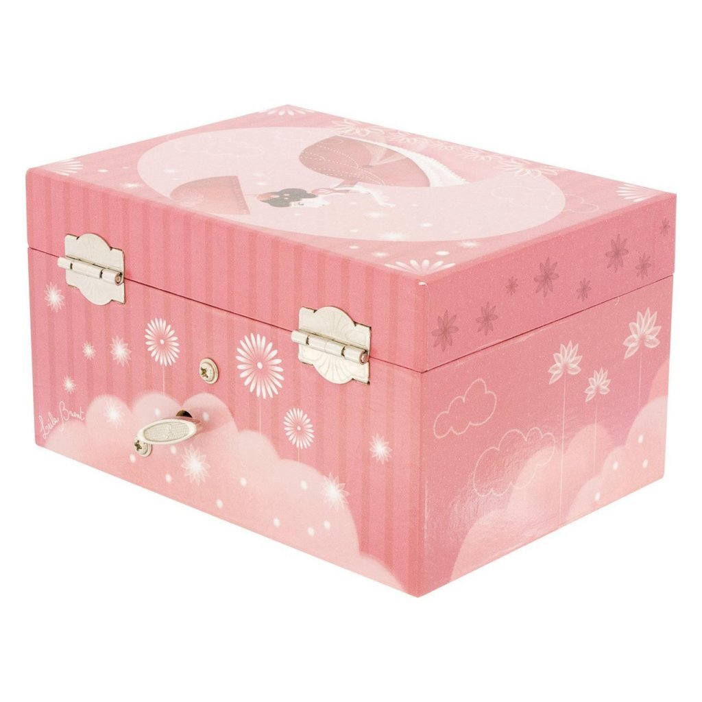 Ulysse Sieradendoosje Met Muziek Met Ballerina Parasol Roze Muziekdoosjes & Sieraden Joy&Bloom