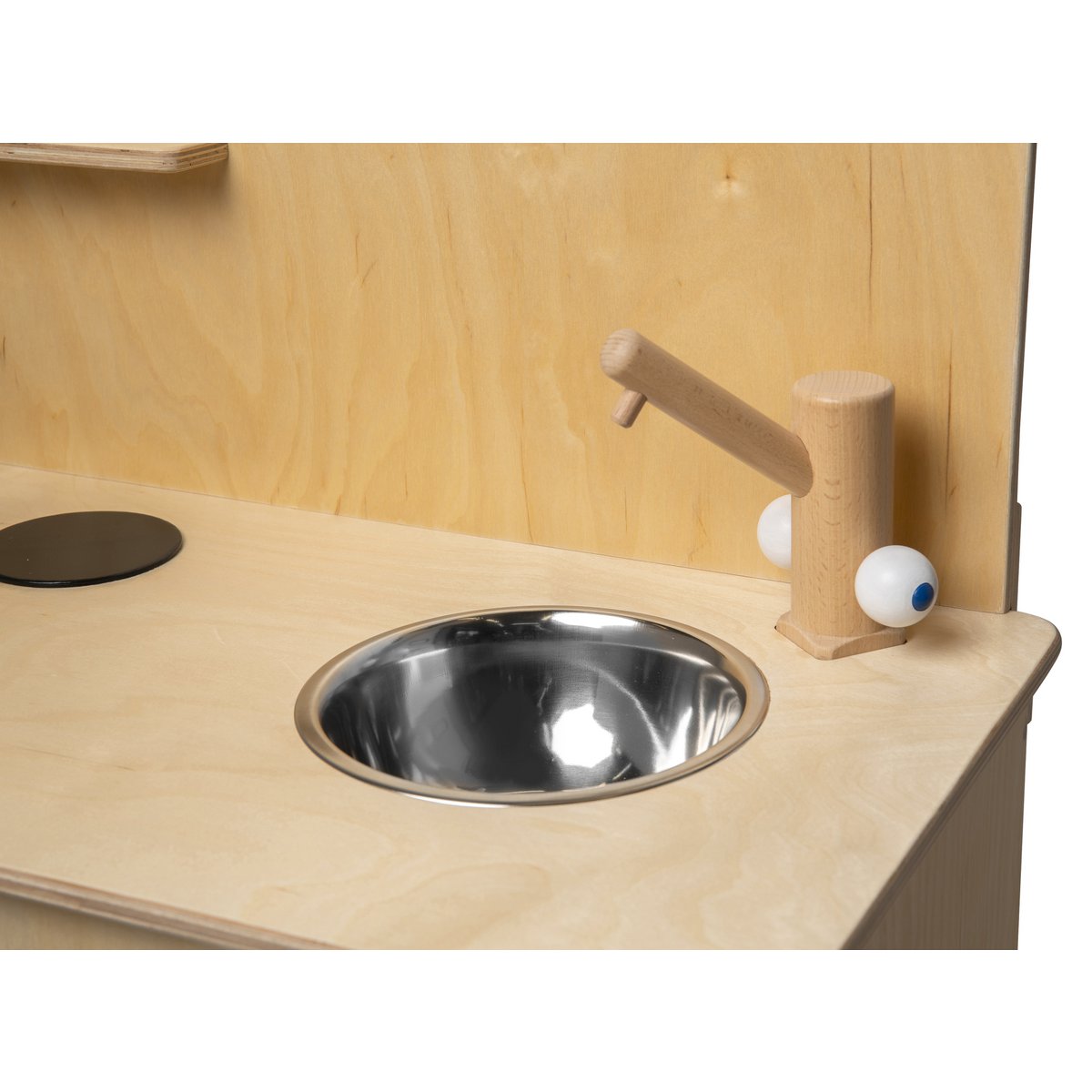 Van Dijk Toys houten speelgoed keuken / keukentje Peuters - Naturel met wit (Kinderopvang kwaliteit) Joy&Bloom