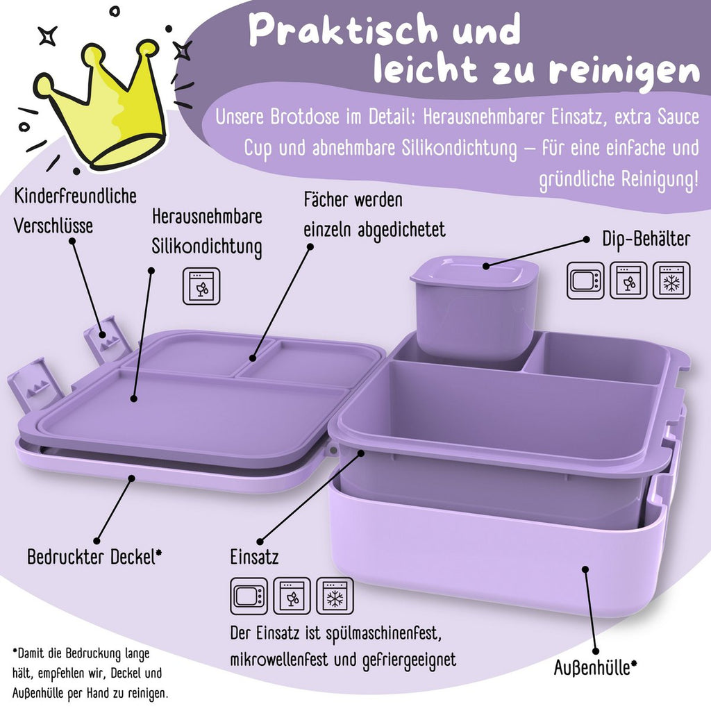 Lunchbox, lek -proof - zeemeermin lila Joy&Bloom