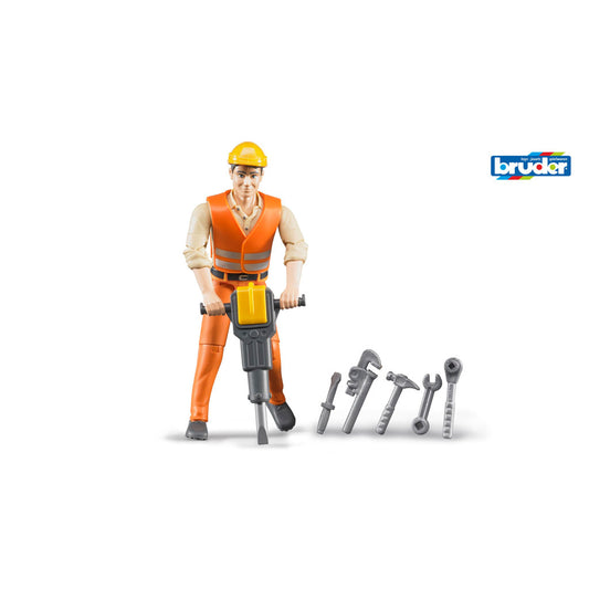 Bruder 60020 Constructiemedewerker Met Accessoires Default Title Bruder Joy&Bloom