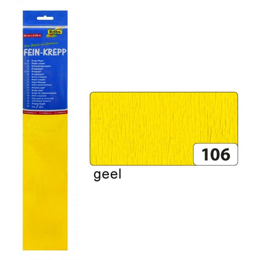 Folia Fo-822106 Crepepapier 50Cmx2,5M Krimp À 10 Vouw Geel Default Title Crepepapier Joy&Bloom
