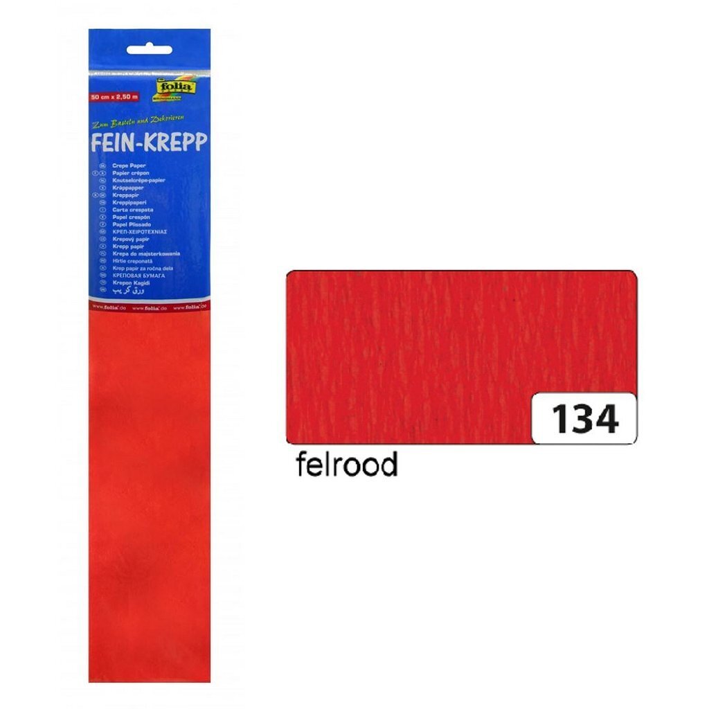 Folia Fo-822134 Crepepapier 50Cmx2,5M Krimp À 10 Vouw Rood Crepepapier Joy&Bloom