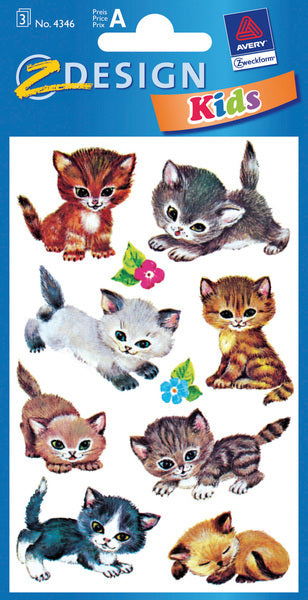 Avery Av-4346 Papieretiket Z-Design Kids Pakje A 3 Vel Katten Default Title Hobby + Knutselen Joy&Bloom