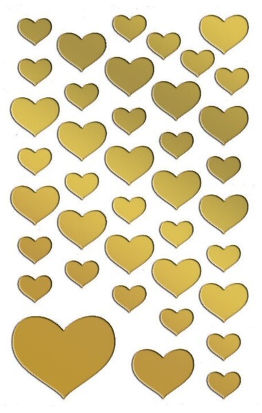 Avery Av-53282 Folie Etiket Z-Design Creative Pakje A 2 Vel Gouden Hartjes Hobby + Knutselen Joy&Bloom