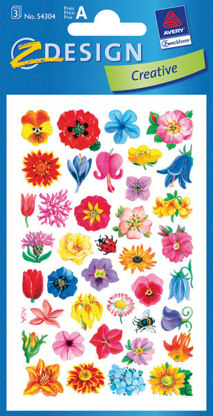 Avery Av-54304 Papieretiket Z-Design Creative Pakje A 3 Vel Bloempjes Default Title Hobby + Knutselen Joy&Bloom
