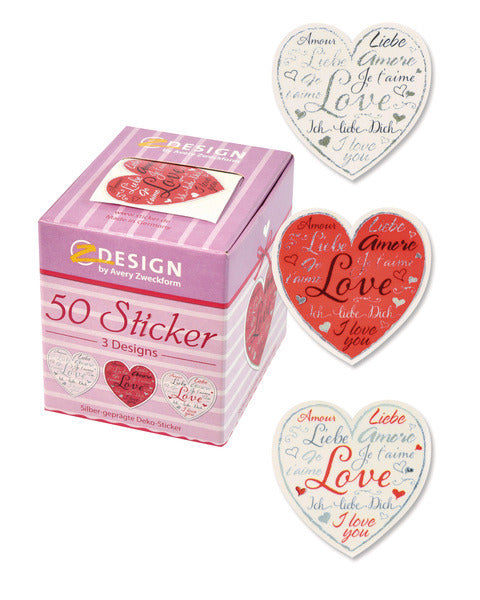 Avery Av-56813 Decosticker Box Harten 3 Designs Hobby + Knutselen Joy&Bloom