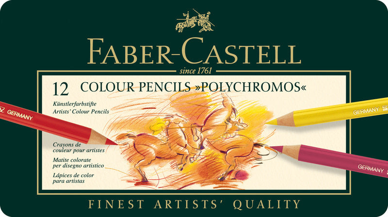 Faber Castell Fc-110012 Kleurpotlood Polychromos 3,8Mm Kerndikte Etui À 12 Stuks Default Title Kleurpotloden Joy&Bloom