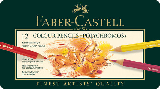 Faber Castell Fc-110012 Kleurpotlood Polychromos 3,8Mm Kerndikte Etui À 12 Stuks Default Title Kleurpotloden Joy&Bloom