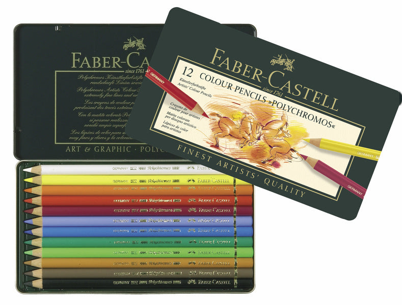 Faber Castell Fc-110012 Kleurpotlood Polychromos 3,8Mm Kerndikte Etui À 12 Stuks Kleurpotloden Joy&Bloom