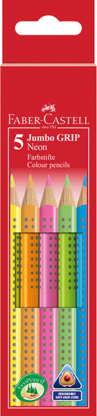 Faber Castell Fc-110994 Kleurpotlood Jumbo Grip Etui 5 Kleuren Default Title Kleurpotloden Joy&Bloom