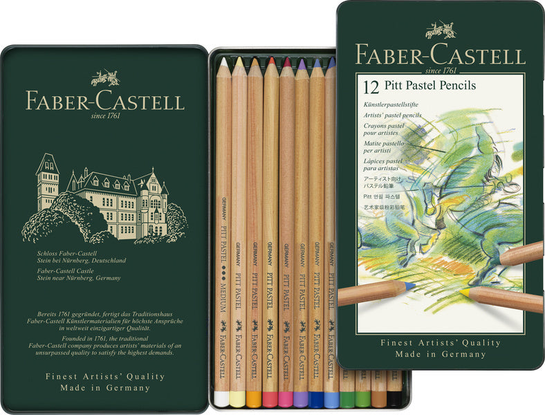 Faber Castell Fc-112112 Pastelpotlood Faber-Castell Pitt Metalen Etui A 12 Stuks Pastelpotloden Joy&Bloom