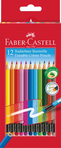 Faber Castell Fc-116612 Kleurpotlood Uitgumbaar Etui 12 Stuks Default Title Kleurpotloden Joy&Bloom