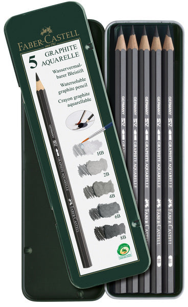 Faber Castell Fc-117805 Aquarelpotlood Faber-Castell Graphite Etui A 5 Stuks Default Title Aquarelpotloden Joy&Bloom