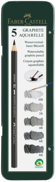 Faber Castell Fc-117805 Aquarelpotlood Faber-Castell Graphite Etui A 5 Stuks Aquarelpotloden Joy&Bloom