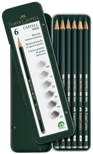 Faber Castell Fc-119063 Potlood 9000 Bliketui A 6 Stuks Default Title Grafietpotloden Joy&Bloom