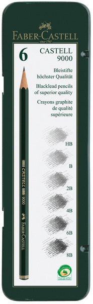Faber Castell Fc-119063 Potlood 9000 Bliketui A 6 Stuks Grafietpotloden Joy&Bloom