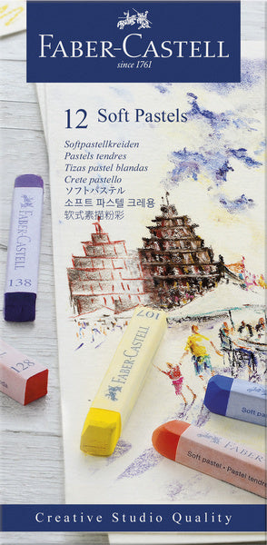 Faber Castell Fc-128312 Pastelkrijt Creative Studio Softpastel 12 Delig Etui Default Title Pastelkrijt Joy&Bloom