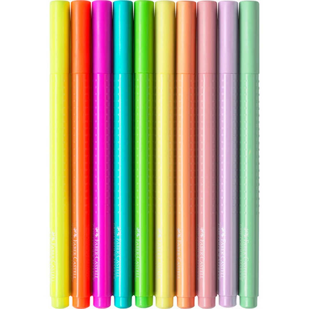Faber Castell Fc-155312 Grip Viltstiften Neon En Pastel 10 Stuks Viltstiften Joy&Bloom