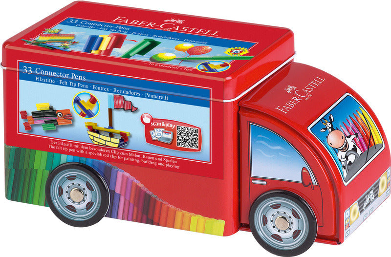 Faber Castell Fc-155533 Viltstiften Connector 33 Stuks Met 10 Clips In Vrachtwagen Default Title Viltstiften Joy&Bloom