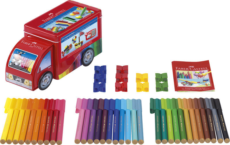 Faber Castell Fc-155533 Viltstiften Connector 33 Stuks Met 10 Clips In Vrachtwagen Viltstiften Joy&Bloom