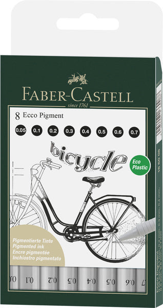 Faber Castell Fc-166008 Tekenpen Fc Ecco Pigment 8St. Lijn Breedtes 0.05 - 0.7 Mm Default Title Tekenen Joy&Bloom