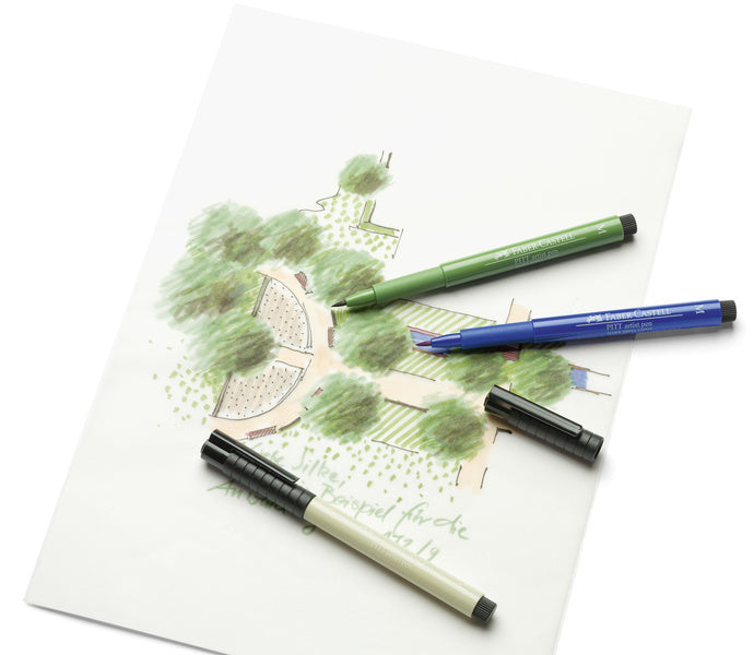 Faber Castell Fc-167101 Tekenstift Faber-Castell Pitt Artist Pen 4-Delig Etui Donker Sepia Tekenen Joy&Bloom
