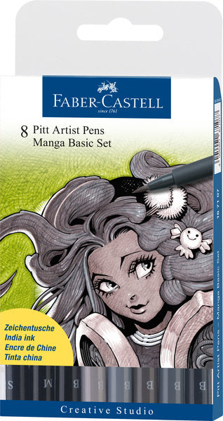 Faber Castell Fc-167107 Tekenstift Faber-Castell Pitt Artist Pen Manga 8-Delig Etui Basic Default Title Tekenen Joy&Bloom
