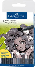 Faber Castell Fc-167107 Tekenstift Faber-Castell Pitt Artist Pen Manga 8-Delig Etui Basic Default Title Tekenen Joy&Bloom