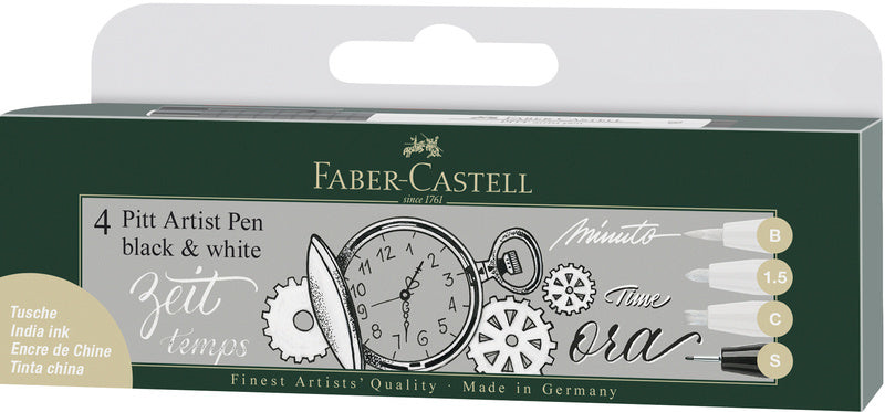 Faber Castell Fc-167151 Tekenstift Faber-Castell Set Pitt Artist Pen Zwart En Wit Default Title Tekenen Joy&Bloom