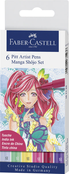 Faber Castell Fc-167155 Tekenstift Faber-Castell Pitt Artist Pen Manga 6-Delig Etui Shôjo Default Title Tekenen Joy&Bloom