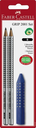 Faber Castell Fc-185297 Potlood Grip 2001 2 Stuks Met Gum Default Title Grafietpotloden Joy&Bloom