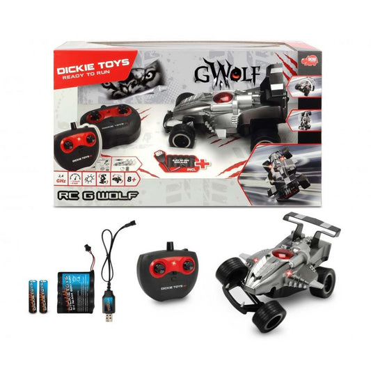 Dickie Toys Rc G-Wolf Raceauto + Licht Zilver/Zwart Default Title Radiografisch Bestuurbaar Joy&Bloom