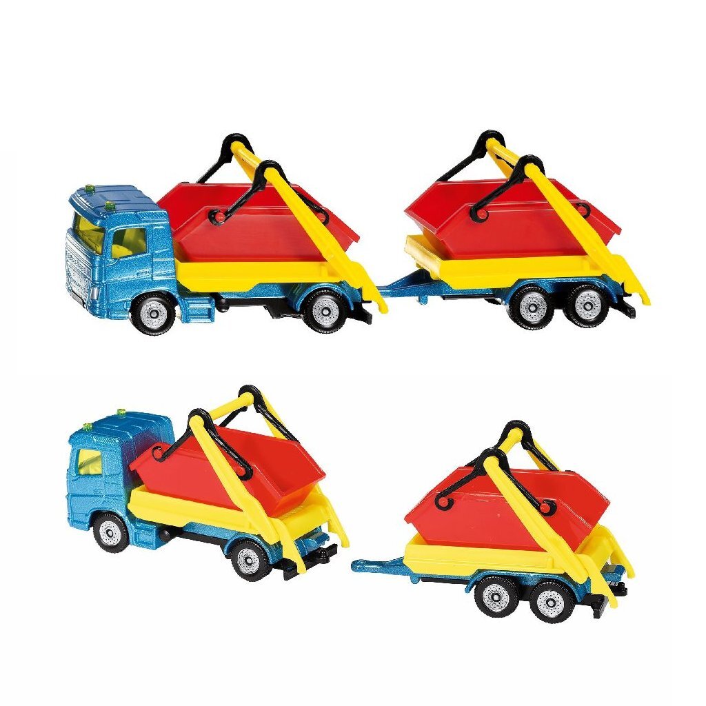 Siku 1695 Vrachtwagen + Puincontainer En Aanhanger Siku Joy&Bloom