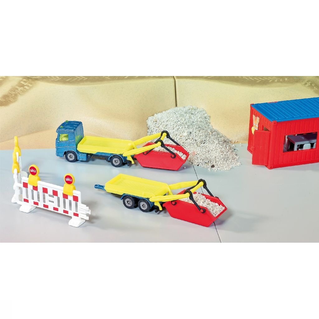 Siku 1695 Vrachtwagen + Puincontainer En Aanhanger Siku Joy&Bloom