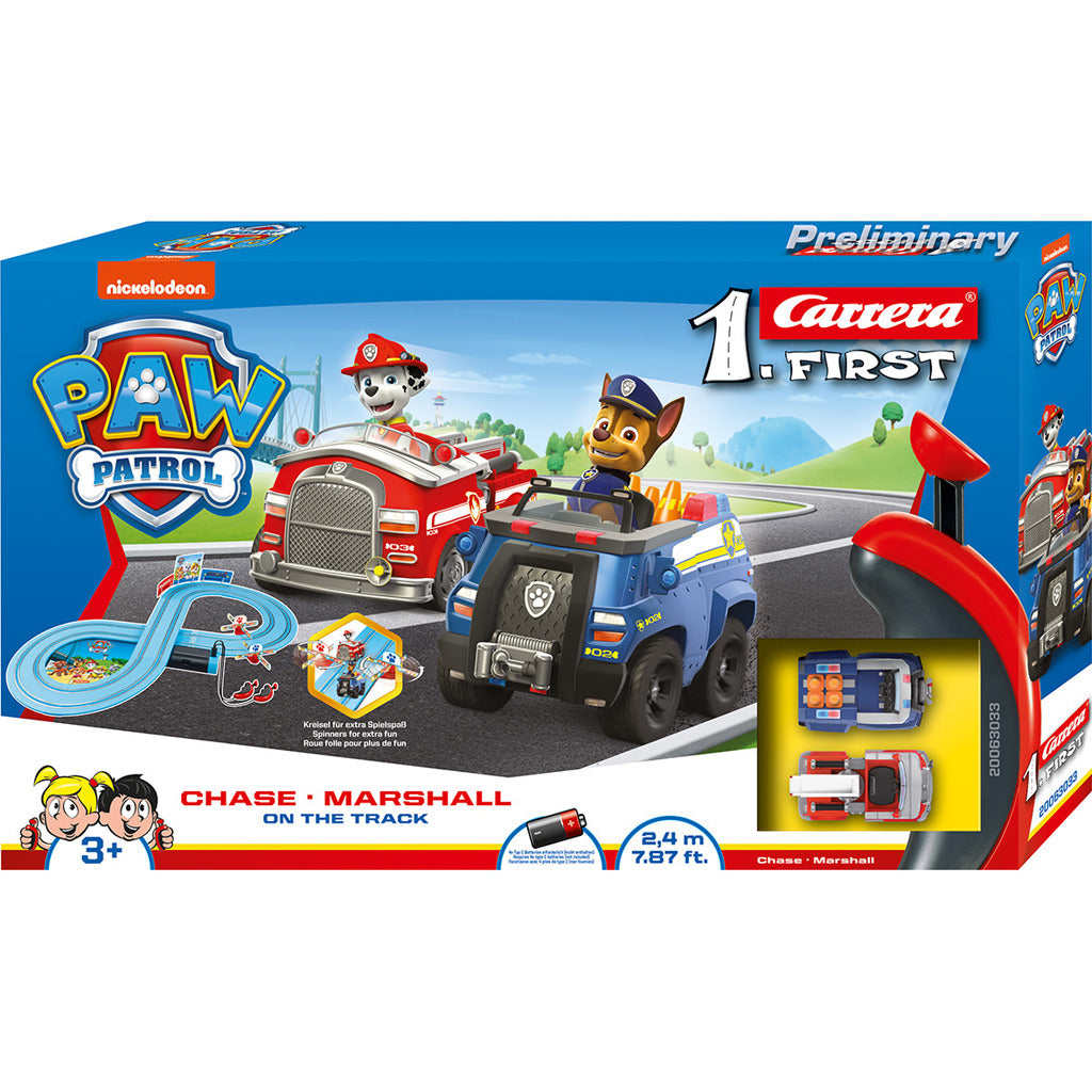 Carrera First Paw Patrol Racebaan + 2 Auto's En 2 Controllers 240 Cm Racebanen Joy&Bloom