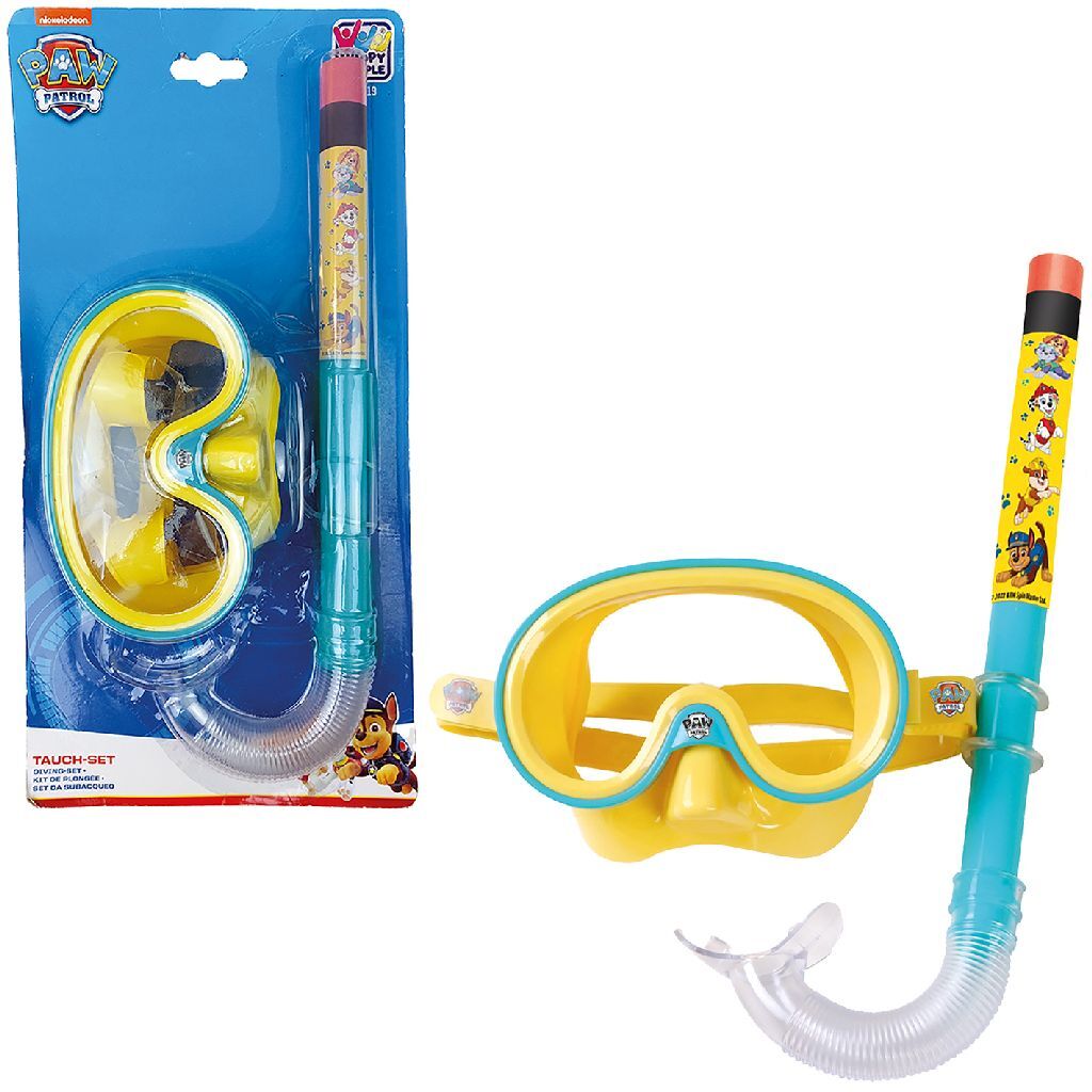 Paw Patrol Kinder Snorkelset Blauw/Geel Default Title Duikbril + Zwembril + Snorkel Joy&Bloom