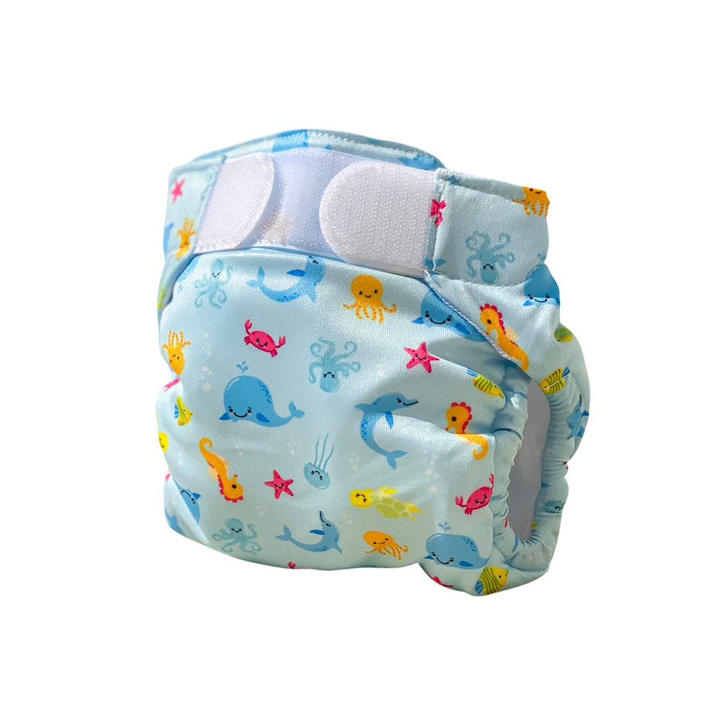 Freds Swim Academy Wasbare Zwemluier Zeedieren Maat 2 9-16 Kg Blauw Zwemluiers Joy&Bloom