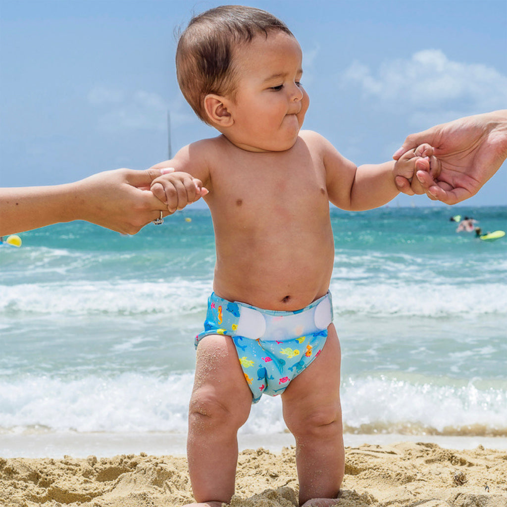 Freds Swim Academy Wasbare Zwemluier Zeedieren Maat 2 9-16 Kg Blauw Zwemluiers Joy&Bloom
