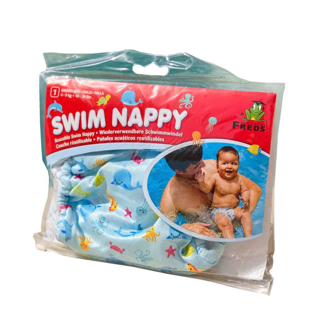 Freds Swim Academy Wasbare Zwemluier Zeedieren Maat 1 4-9 Kg Blauw Zwemluiers Joy&Bloom
