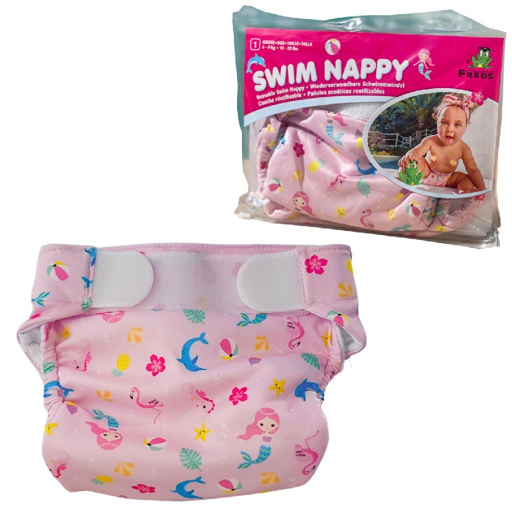 Freds Swim Academy Wasbare Zwemluier Zeemeermin Maat 1 4-9 Kg Roze Default Title Zwemluiers Joy&Bloom