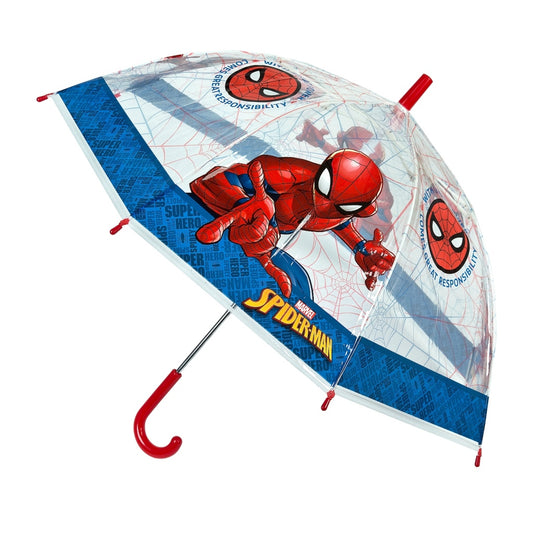 Spiderman Kinderparaplu 66 Cm Blauw/Rood/Transparant Default Title Kinderparaplu's Joy&Bloom