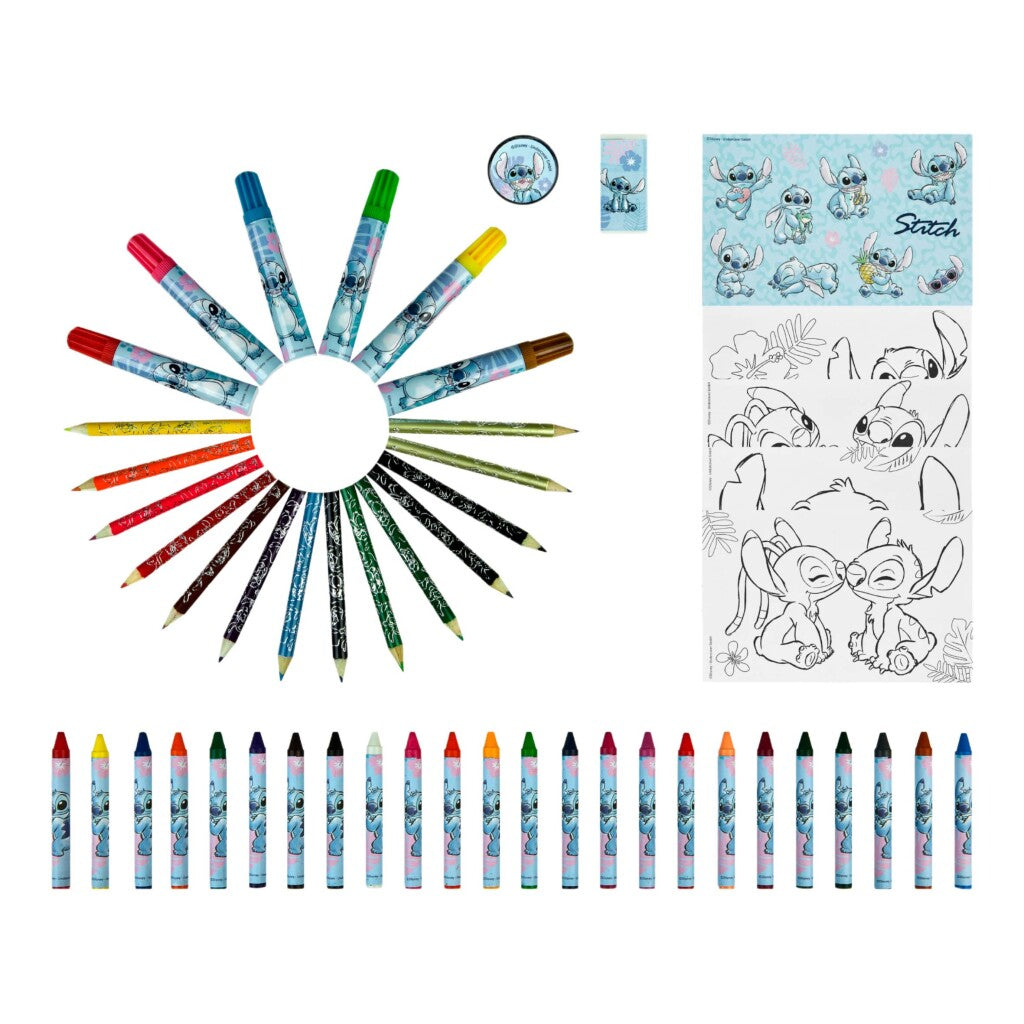Disney Stitch Kleurkoffer 51-Delig Kleursets Joy&Bloom