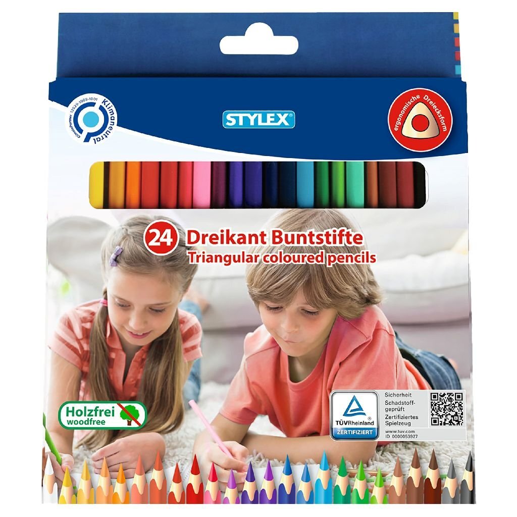 Stylex Driehoekige Kleurpotloden 24 Kleuren Default Title Kleurpotloden Joy&Bloom