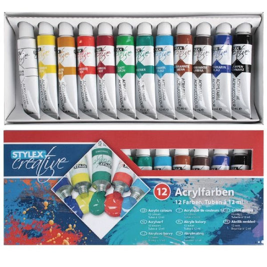 Stylex Acrylverf 12Ml 12 Tubes Default Title Schilderen Joy&Bloom